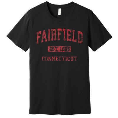 Fairfield Connecticut Ct Vintage Athletic Sports Design Premium T-Shirt