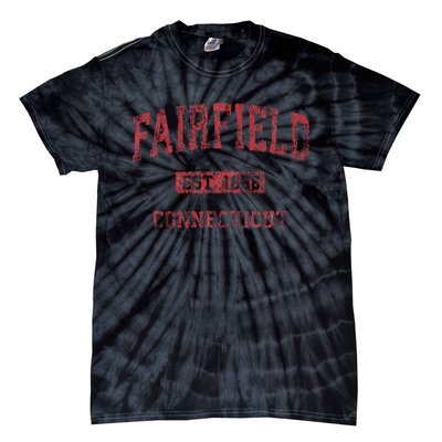 Fairfield Connecticut Ct Vintage Athletic Sports Design Tie-Dye T-Shirt