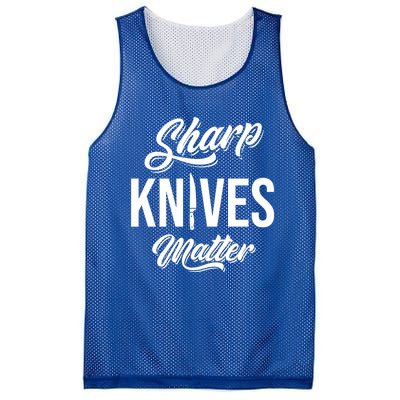 Funny Cook Cooking Chef Gift Sharp Knives Matter Great Gift Mesh Reversible Basketball Jersey Tank