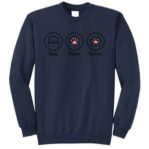 Funny Cat Cute Rock Paper Scissors Cat Paws Sweatshirt