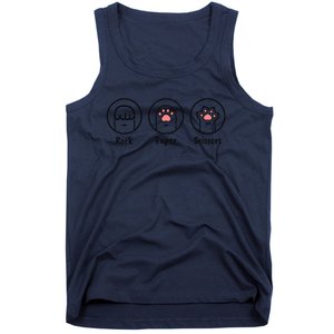 Funny Cat Cute Rock Paper Scissors Cat Paws Tank Top