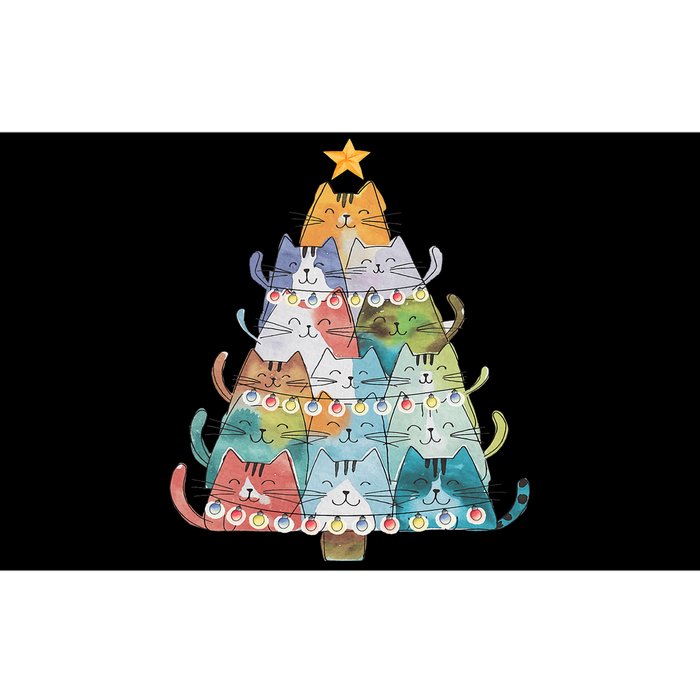 Funny Cat Christmas Tree Xmas Cat Lover Cat Graphic Bumper Sticker