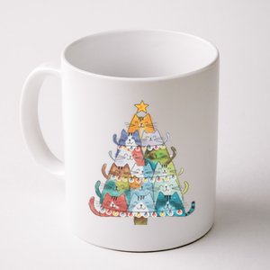 Funny Cat Christmas Tree Xmas Cat Lover Cat Graphic Coffee Mug