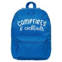 Funny Camping Campfires And Cocktails Gift 16 in Basic Backpack