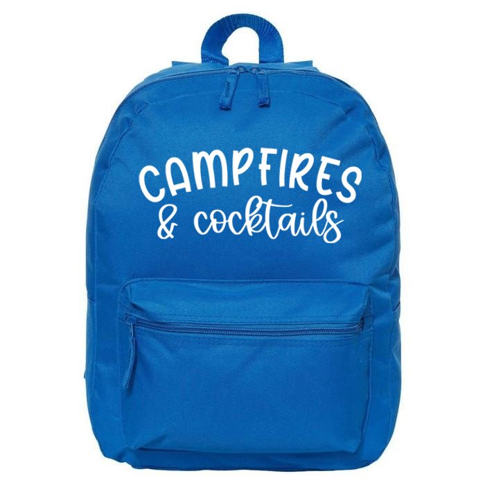 Funny Camping Campfires And Cocktails Gift 16 in Basic Backpack