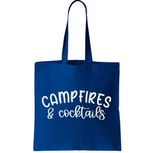 Funny Camping Campfires And Cocktails Gift Tote Bag