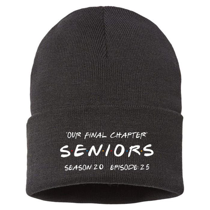 Final Chapter Class Of 2025 Senior Retro Funny Seniors 2025 Sustainable Knit Beanie