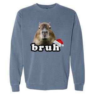 Funny Capybara Christmas Garment-Dyed Sweatshirt