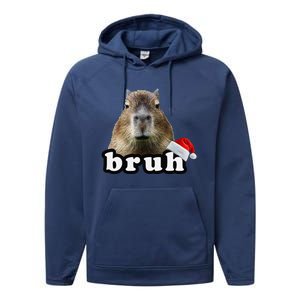 Funny Capybara Christmas Performance Fleece Hoodie