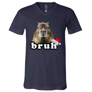 Funny Capybara Christmas V-Neck T-Shirt