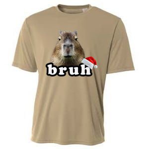 Funny Capybara Christmas Cooling Performance Crew T-Shirt