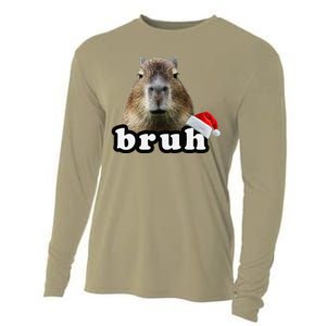 Funny Capybara Christmas Cooling Performance Long Sleeve Crew