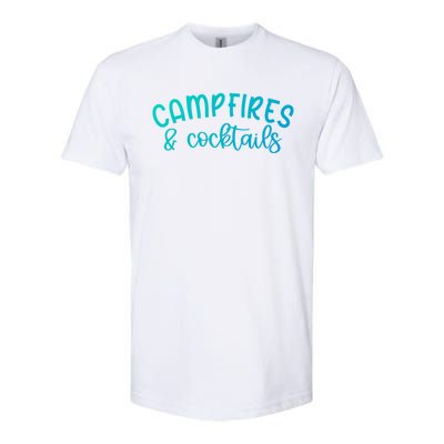 Funny Camping Campfires And Cocktails Gift Softstyle® CVC T-Shirt