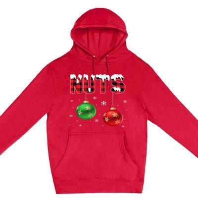 Funny Christmas Chest Nuts Matching Couples Chestnuts  Premium Pullover Hoodie