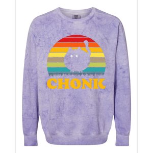 Funny Cat Chonk Colorblast Crewneck Sweatshirt