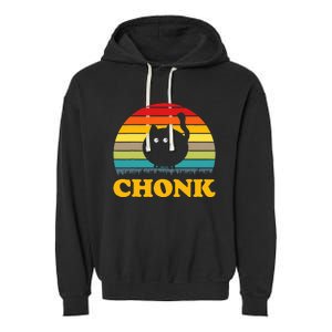 Funny Cat Chonk Garment-Dyed Fleece Hoodie