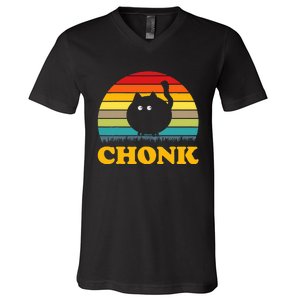 Funny Cat Chonk V-Neck T-Shirt