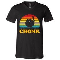 Funny Cat Chonk V-Neck T-Shirt