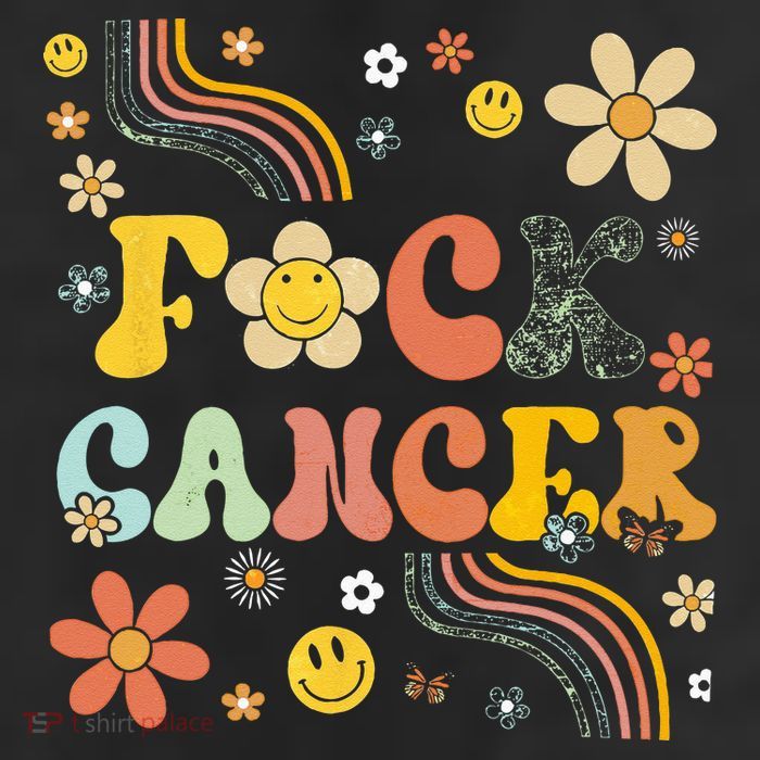 F Ck Cancer Groovy Retro Flower Awareness Against Cancer 7 Panel Mesh Trucker Snapback Hat