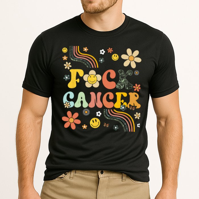 F Ck Cancer Groovy Retro Flower Awareness Against Cancer Cooling Performance Crew T-Shirt
