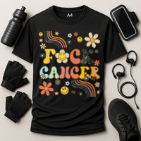 F Ck Cancer Groovy Retro Flower Awareness Against Cancer Cooling Performance Crew T-Shirt
