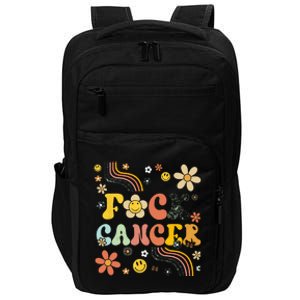 F Ck Cancer Groovy Retro Flower Awareness Against Cancer Impact Tech Backpack