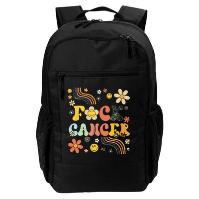 F Ck Cancer Groovy Retro Flower Awareness Against Cancer Backpack