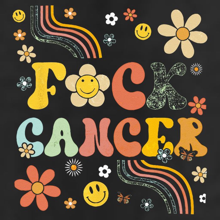 F Ck Cancer Groovy Retro Flower Awareness Against Cancer Adult Drive Performance Visor