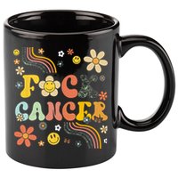 F Ck Cancer Groovy Retro Flower Awareness Against Cancer 11oz C Handle Ceramic Mug