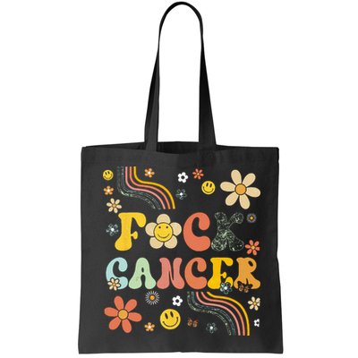 F Ck Cancer Groovy Retro Flower Awareness Against Cancer Bag