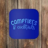 Funny Camping Campfires And Cocktails Gift Coaster