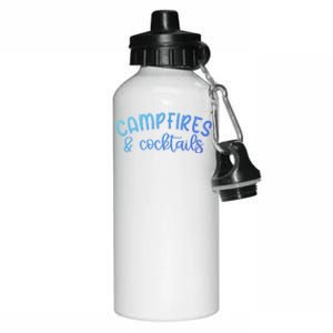 Funny Camping Campfires And Cocktails Gift Aluminum Water Bottle