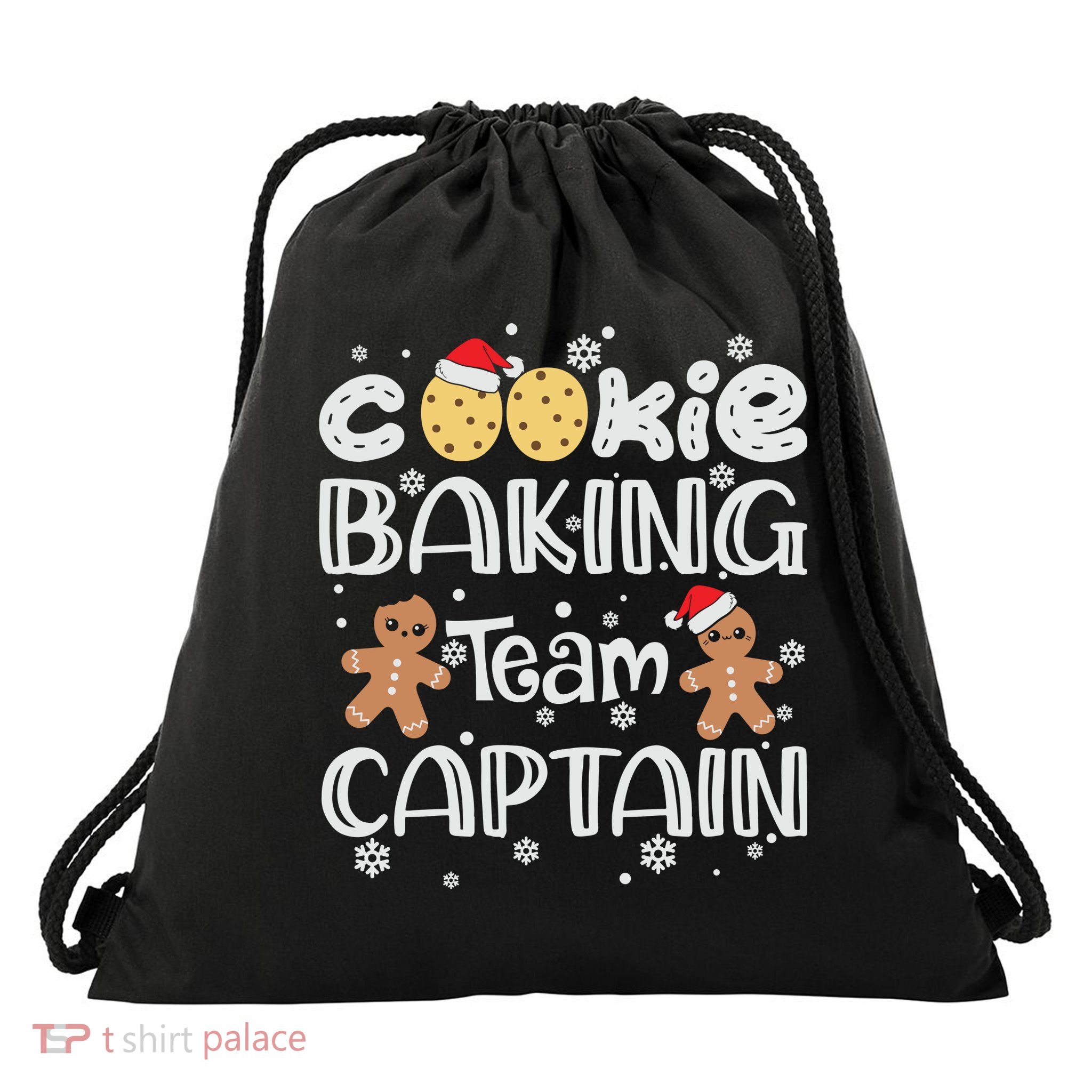 Funny Christmas Cookie Baking Team Captain Gingerbread Xmas Drawstring Bag