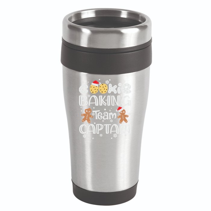 Funny Christmas Cookie Baking Team Captain Gingerbread Xmas 16oz Travel Tumbler