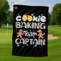 Funny Christmas Cookie Baking Team Captain Gingerbread Xmas Golf Towel