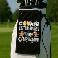 Funny Christmas Cookie Baking Team Captain Gingerbread Xmas Golf Towel