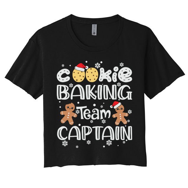 Funny Christmas Cookie Baking Team Captain Gingerbread Xmas Crop Top