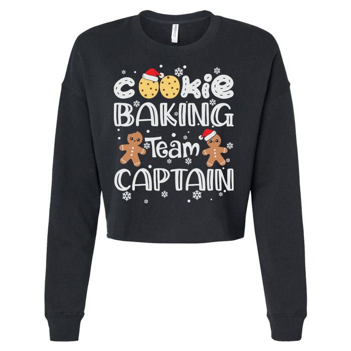 Funny Christmas Cookie Baking Team Captain Gingerbread Xmas Cropped Pullover Crew