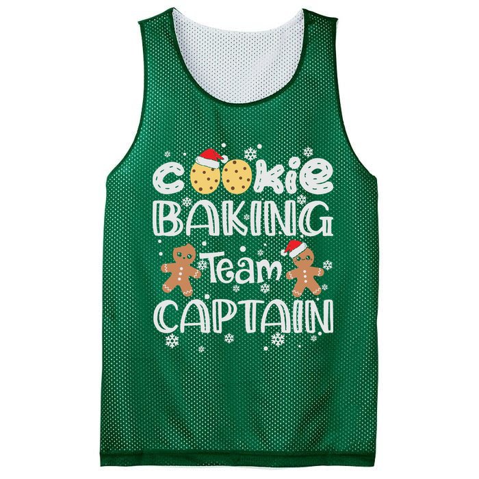 Funny Christmas Cookie Baking Team Captain Gingerbread Xmas Mesh Reversible Basketball Jersey Tank