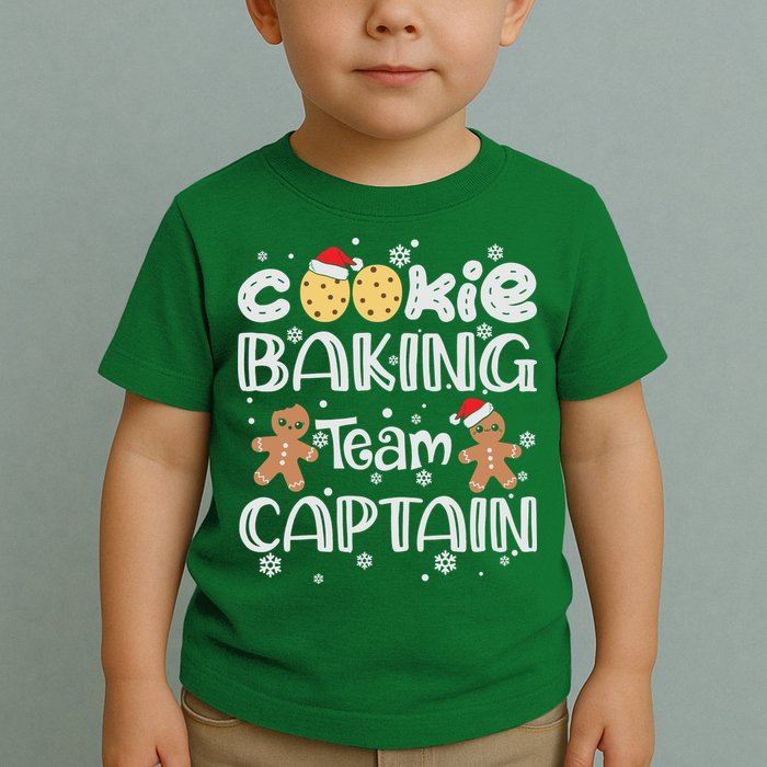 Funny Christmas Cookie Baking Team Captain Gingerbread Xmas Toddler T-Shirt