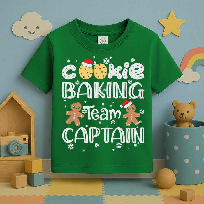 Funny Christmas Cookie Baking Team Captain Gingerbread Xmas Toddler T-Shirt