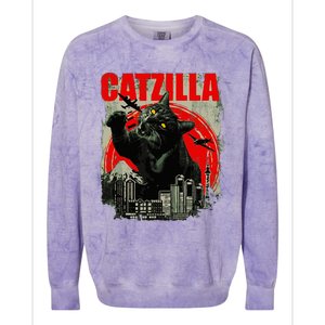 Funny Cat Catzilla Colorblast Crewneck Sweatshirt