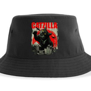 Funny Cat Catzilla Sustainable Bucket Hat