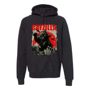 Funny Cat Catzilla Premium Hoodie