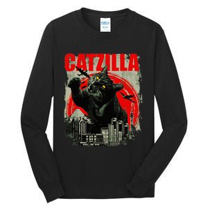 Funny Cat Catzilla Tall Long Sleeve T-Shirt