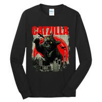 Funny Cat Catzilla Tall Long Sleeve T-Shirt