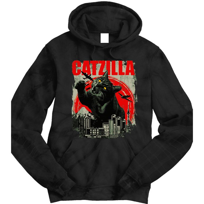 Funny Cat Catzilla Tie Dye Hoodie