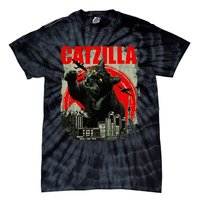 Funny Cat Catzilla Tie-Dye T-Shirt