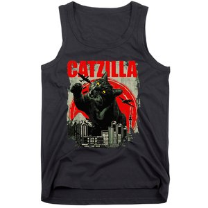 Funny Cat Catzilla Tank Top