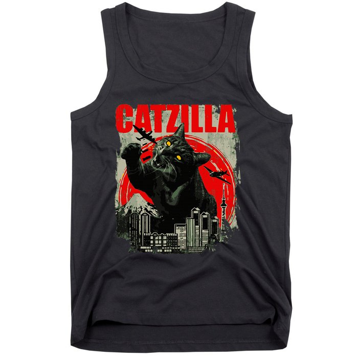 Funny Cat Catzilla Tank Top